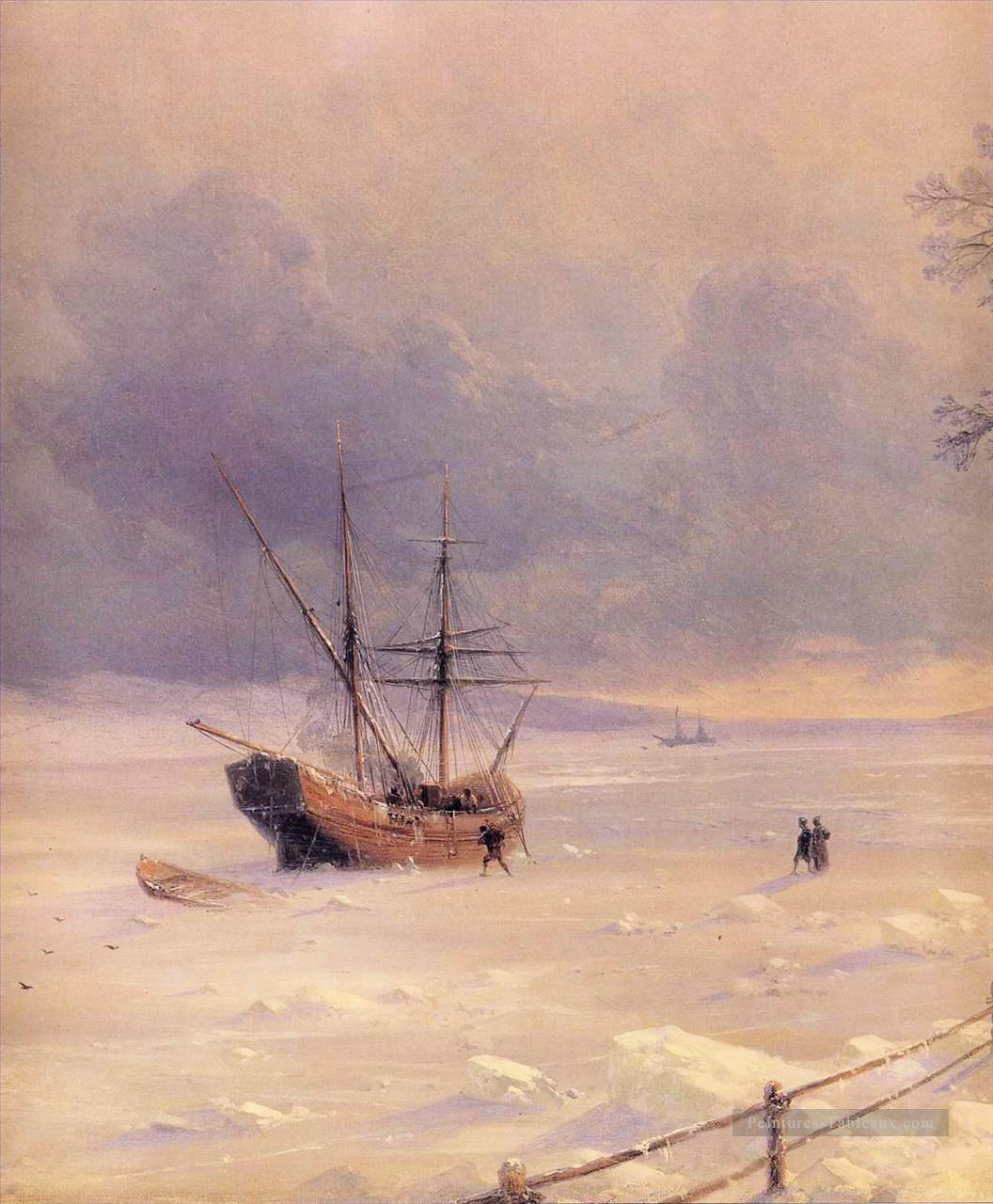 Bosphore gelé sous la neige 1874 Romantique Ivan Aivazovsky russe Peintures à l'huile